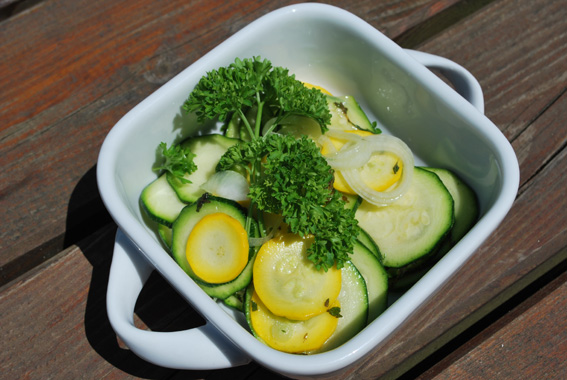 Carpaccio de courgettes bio