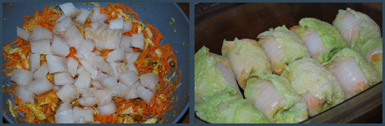 Filet de cabillaud en papillote de chou chinois